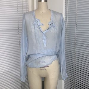 JOHNNY WAS - Pete & Greta Blue Silk Blouse